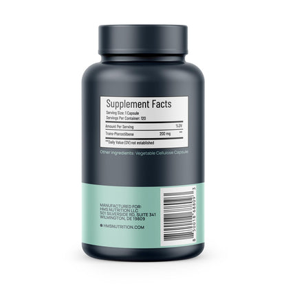 HMS Nutrition Potent Trans-Pterostilbene 200mg | 120 Vegan Capsules | Gluten, Soy & Dairy Free