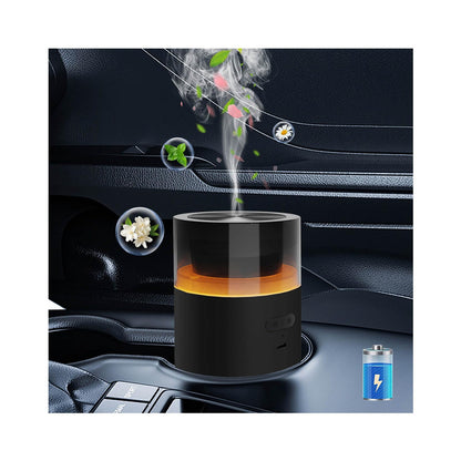 HODEMI Car Diffuser – Auto Start-Stop, Portable Humidifier with 8-Color Ambient Light (Black)
