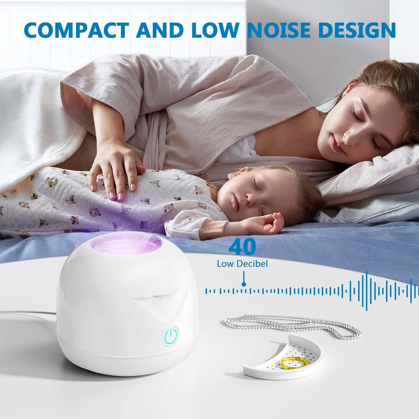Hoffeins Ultrasonic Retainer Cleaner – 45kHz, 200ml, Portable