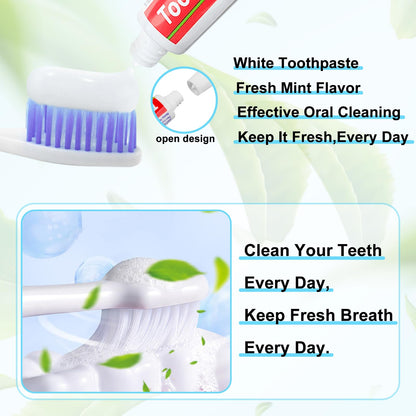 HOIQIRY 200 Travel Size Toothpaste Tubes – Mint 0.35 oz (10 g) Bulk