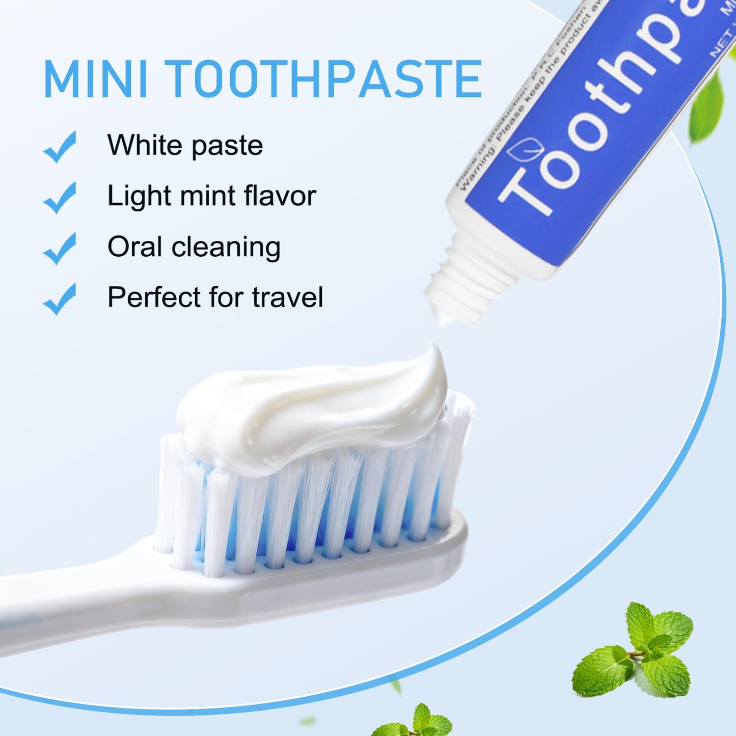HOIQIRY 0.28 oz Travel Size Toothpaste Bulk — 30 Mint Mini Tubes, Single-Use