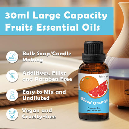 Holamay Fruit Essential Oils Set – 10 x 30ml for Diffusers, Candles & Soaps