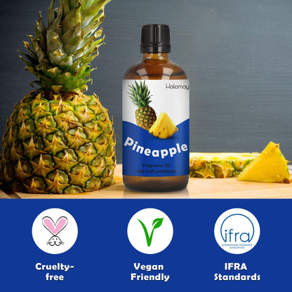 Holamay Pineapple Fragrance Oil – 3.4 fl oz / 100 ml | Premium Candle & Soap Scent