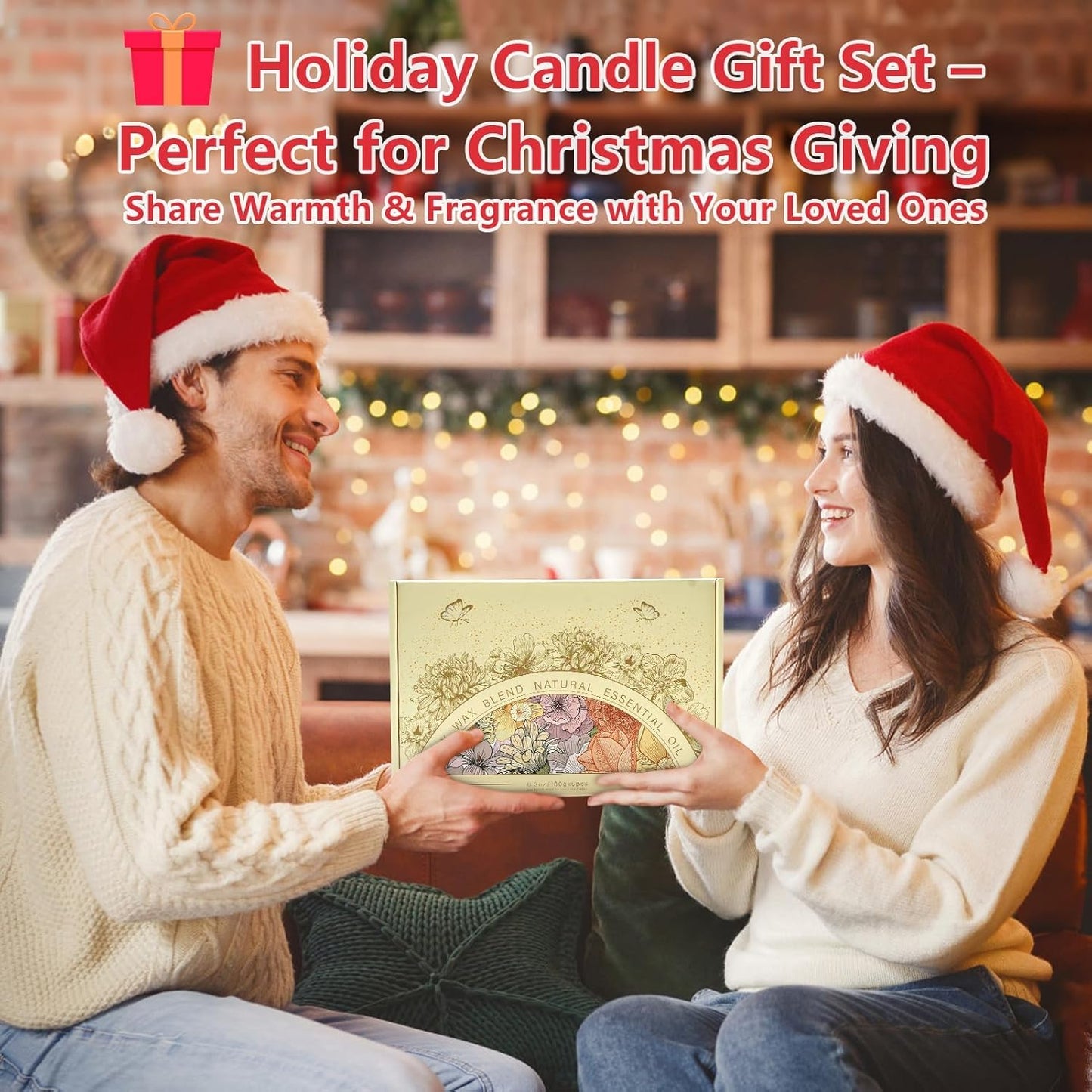 Holiday Scented Candle Gift Set - 6-Pack Natural Soy Candles