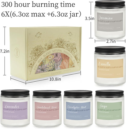 Holiday Scented Candle Gift Set - 6-Pack Natural Soy Candles