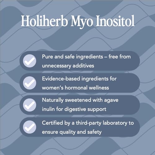 Holiherb Myo Inositol (4g) + Methyl Folate + CoQ10 (100mg) | Powdered Supplement | 50 Days