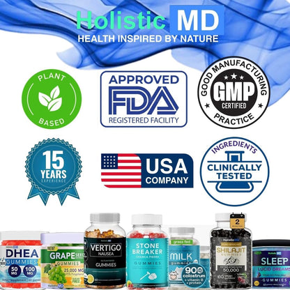 Holistic MD Gainer Gummies – 60 Count, 10 in 1 – Clinically Studied, Non-GMO Vegan