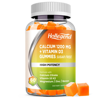 HOLLEGEND Calcium 1200 mg Gummies with Vitamin D3 – Bone Health
