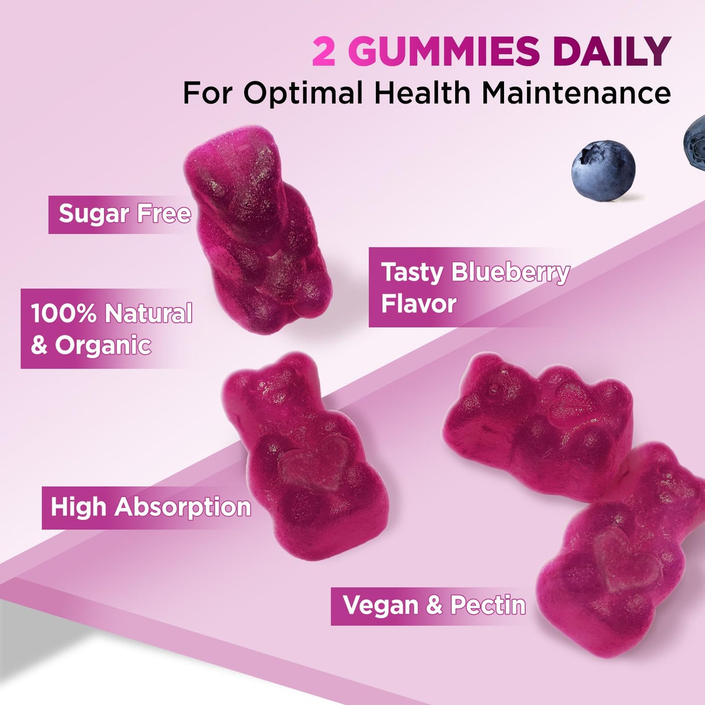 HOLLEGEND Cortisol Gummies for Women & Men – Sugar-Free Vegan, 60 Gummies | Stress Relief, Sleep & Focus