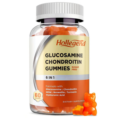 HOLLEGEND Glucosamine Chondroitin Gummies Sugar Free – 60 Count (Adults)