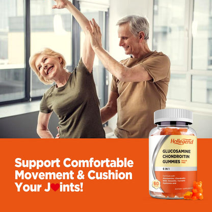 HOLLEGEND Glucosamine Chondroitin Gummies Sugar Free – 60 Count (Adults)