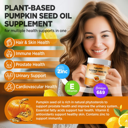 HOLLEGEND Pumpkin Seed Oil Gummies with Saw Palmetto – Hair & Prostate Health