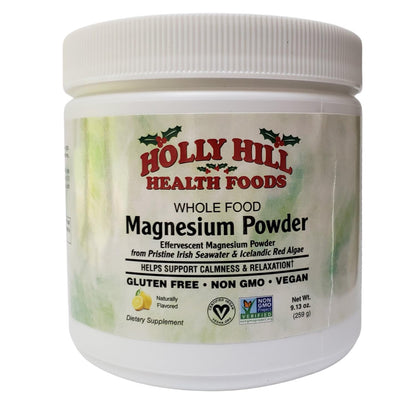 Holly Hill Health Foods Whole Food Magnesium Powder, 9.13 Ounces – Natural Seawater & Red Algae Magnesium