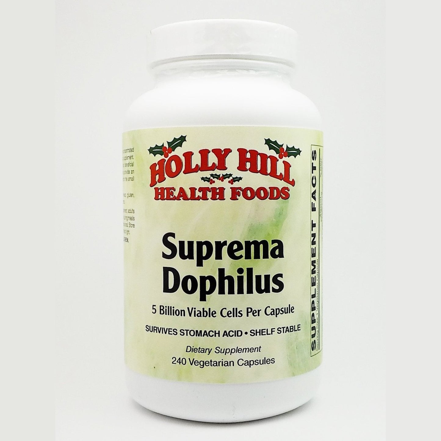 Holly Hill Suprema Dophilus 240 Vegetarian Capsules – Probiotic + Prebiotic Formula