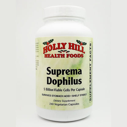 Holly Hill Suprema Dophilus 240 Vegetarian Capsules – Probiotic + Prebiotic Formula