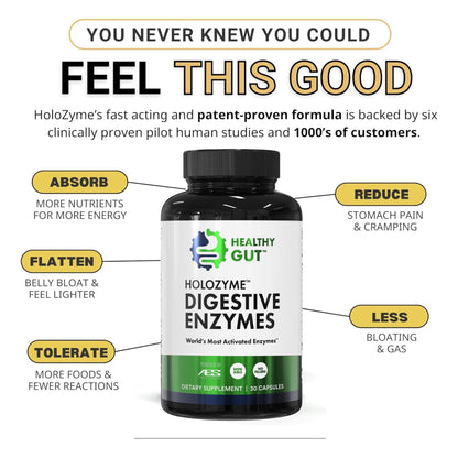 Healthy Gut HoloZyme Max Strength Digestive Enzymes – 15 Servings