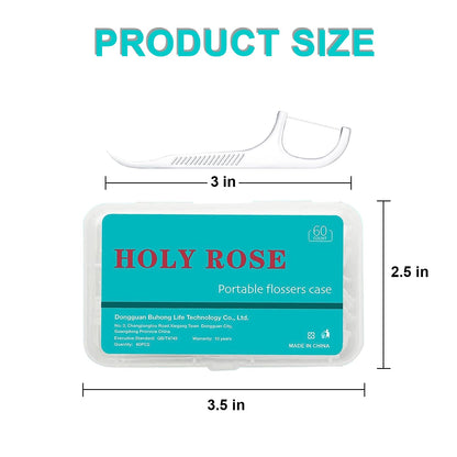 Holy Rose Portable Dental Floss Dispenser - 2 Box, 80 Count (Pink)