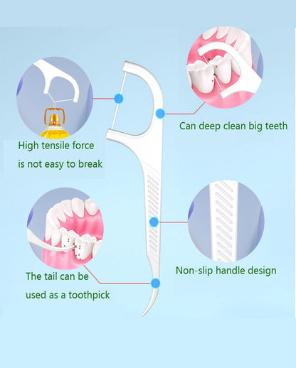 Holy Rose Travel Dental Floss Case - Portable Micro Floss Picks (100 Count)