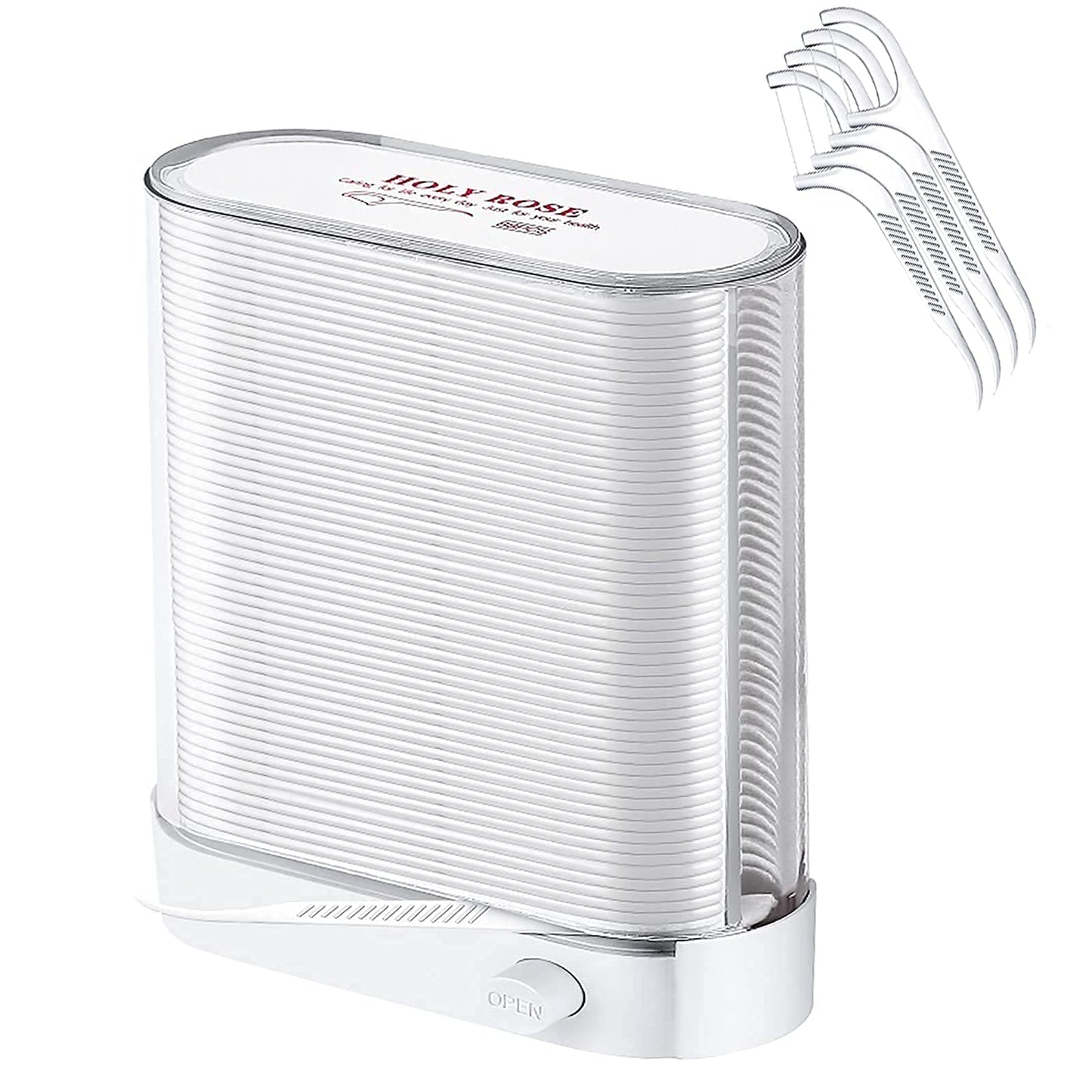 Holy Rose Dental Floss Picks Dispenser – 88 Count Pop-Up Flosser Organizer