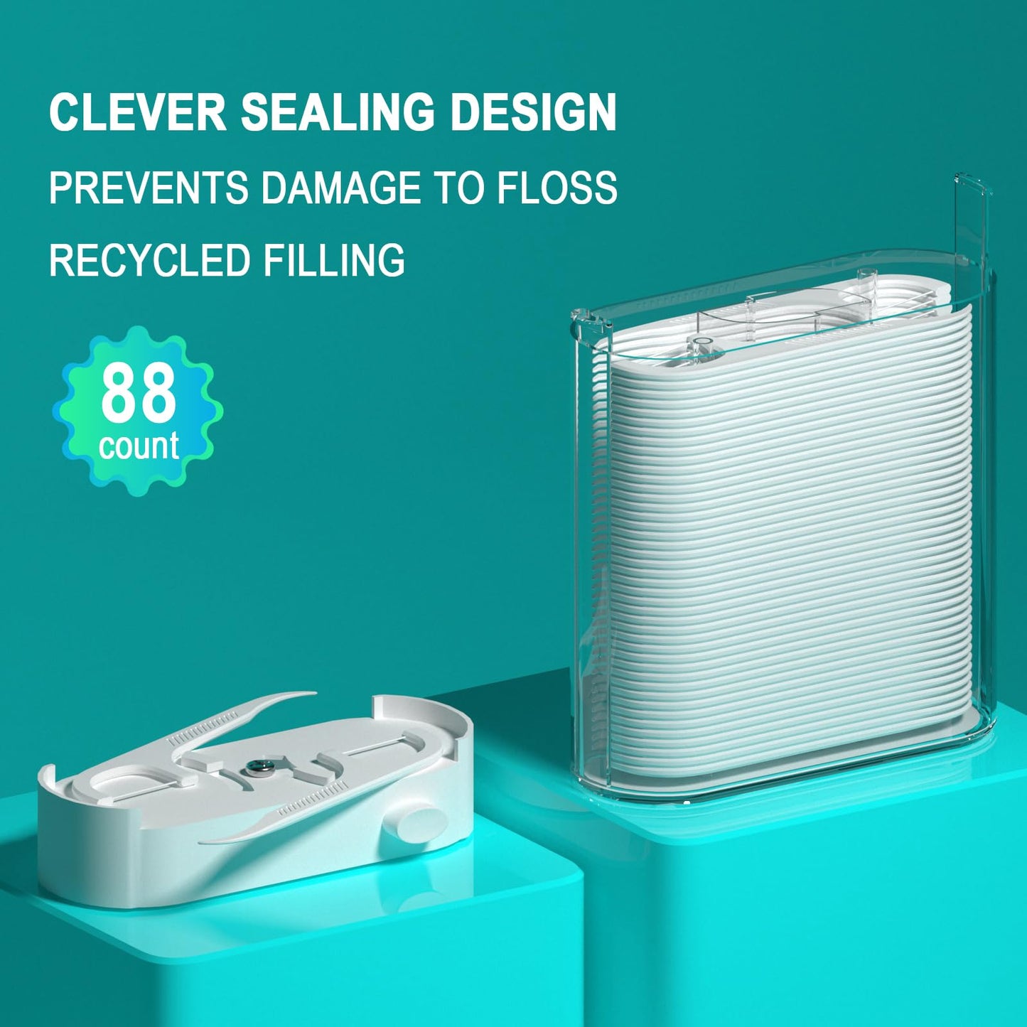 Holy Rose Dental Floss Picks Dispenser – 88 Count Pop-Up Flosser Organizer