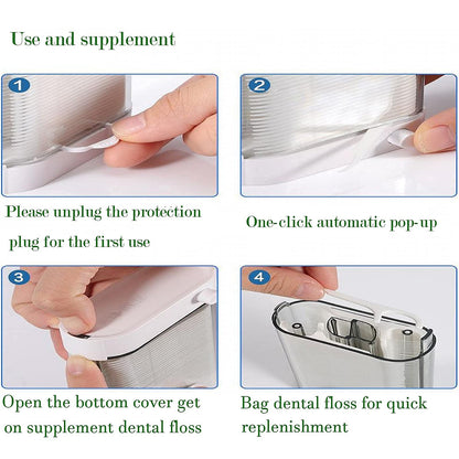 Holy Rose Dental Floss Picks Dispenser – 88 Count Pop-Up Flosser Organizer