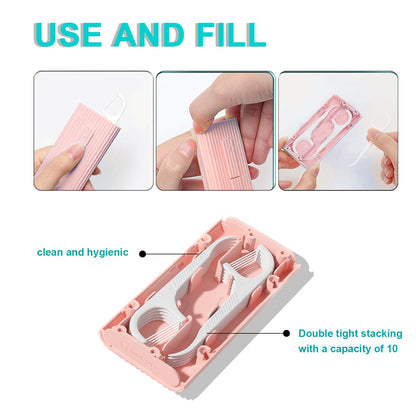 Holy Rose Portable Dental Floss Dispenser - 2 Box, 80 Count (Pink)