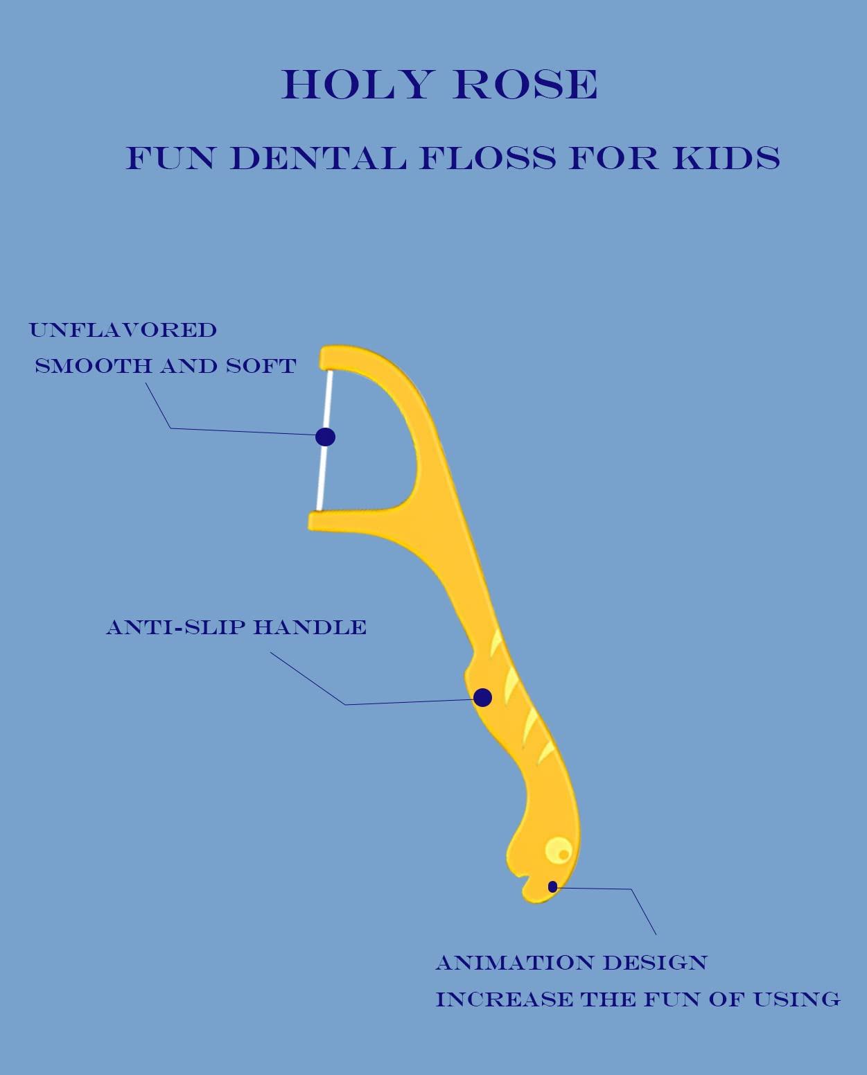 Kids Dental Floss Picks | Holy Rose Flossers Dispenser – Unwaxed & Unflavored