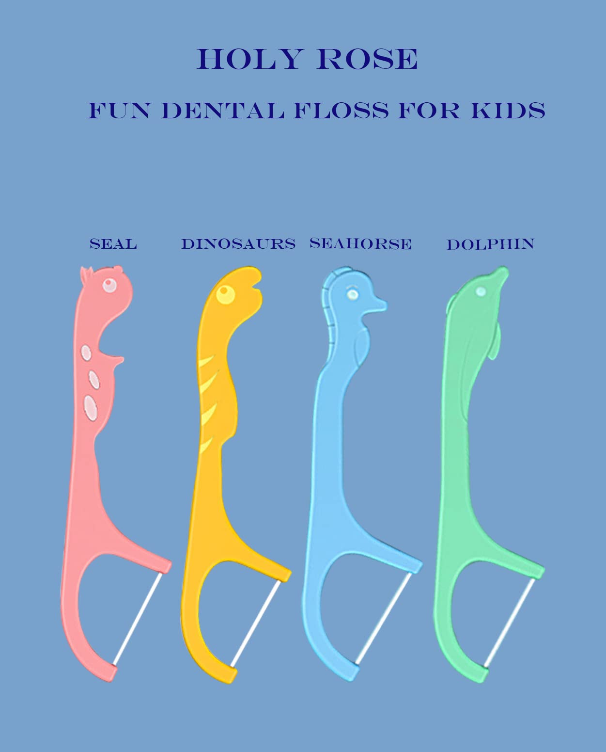 Kids Dental Floss Picks | Holy Rose Flossers Dispenser – Unwaxed & Unflavored