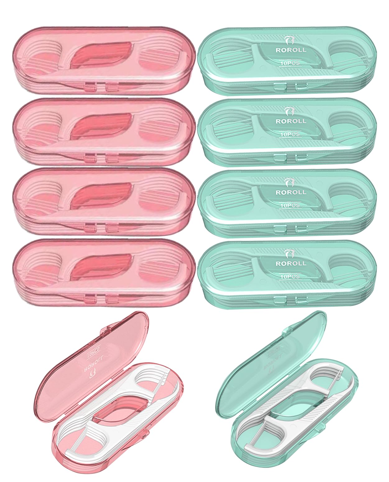 Holy Rose Travel Dental Floss Case - Portable Micro Floss Picks (100 Count)