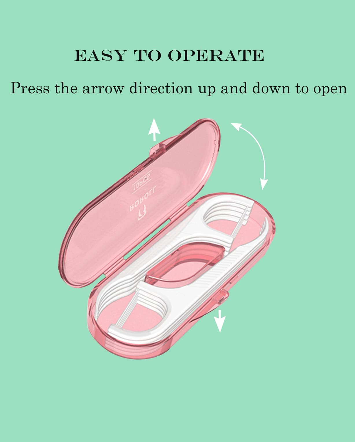 Holy Rose Travel Dental Floss Case - Portable Micro Floss Picks (100 Count)