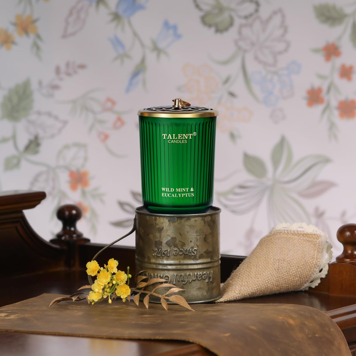 Jar Candles for Home Scent – Natural Soy 8.4oz (Wild Mint & Eucalyptus)