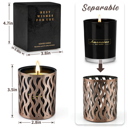 6 Pack Scented Candles Set for Men - Gift Box, 120 Hour Soy Wax Aromatherapy
