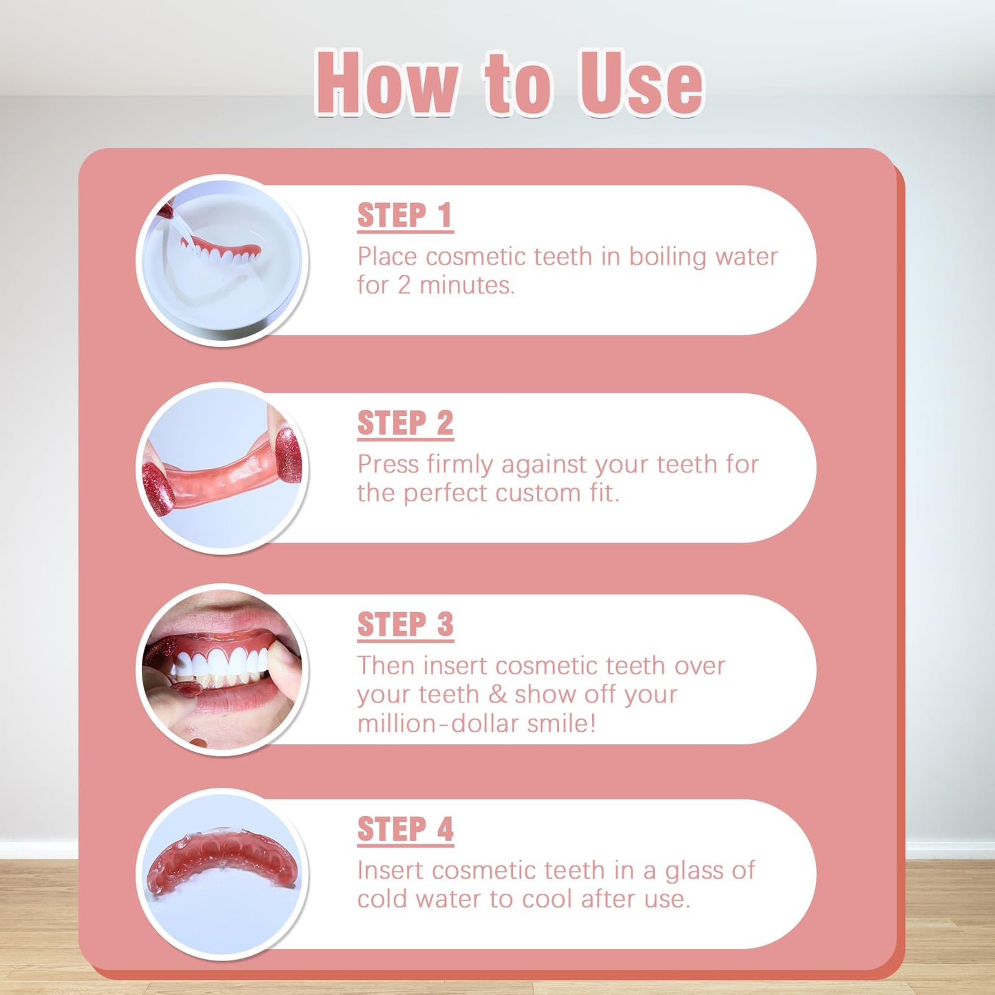 Silicone Dentures for Women and Men - Upper & Lower Veneers
