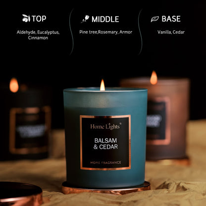 Soy Candle – 7.2 oz, 35h Burn Time | Natural Soy Wax | Balsam & Cedar