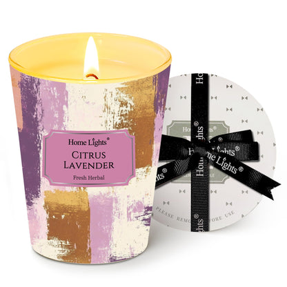 HomeLights Citrus Lavender Soy Candle 6.7oz | Minimalist Scandinavian Jar