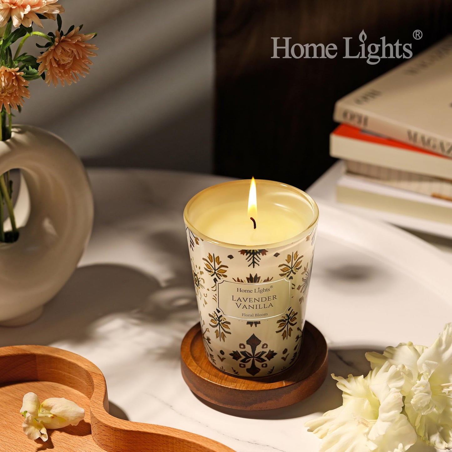 HomeLights Lavender Vanilla Soy Wax Candle - 6.7oz, 1-Wick Aromatherapy Gift