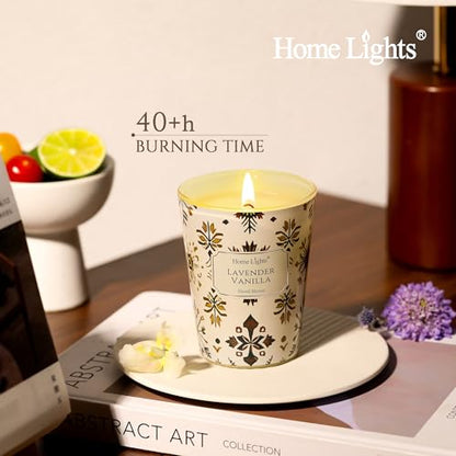 HomeLights Lavender Vanilla Soy Wax Candle - 6.7oz, 1-Wick Aromatherapy Gift