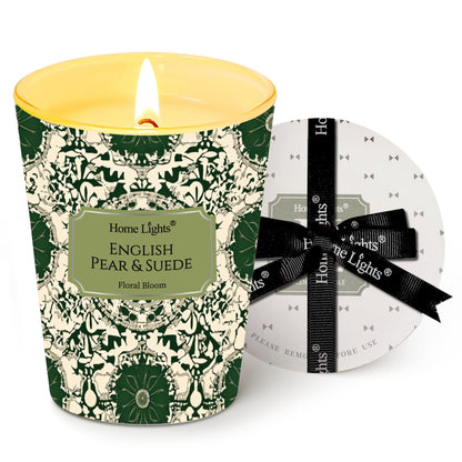 HomeLights English Pear & Suede Soy Wax Candle – 6.7oz, 1-Wick
