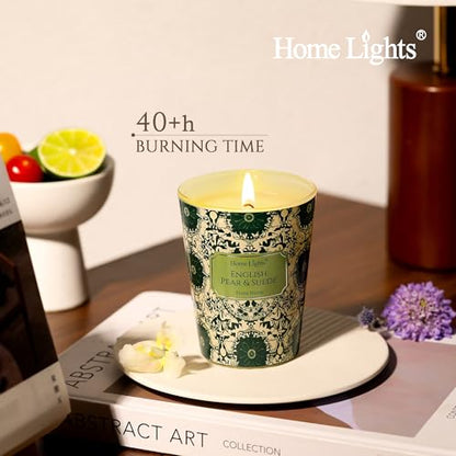 HomeLights English Pear & Suede Soy Wax Candle – 6.7oz, 1-Wick
