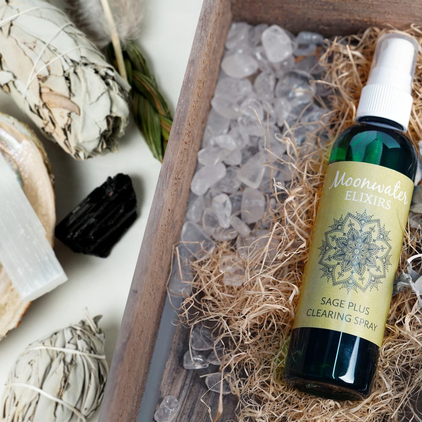 White Sage Smudge Spray – Reiki Charged Sage Mist for Cleansing & Aura Protection (4oz)
