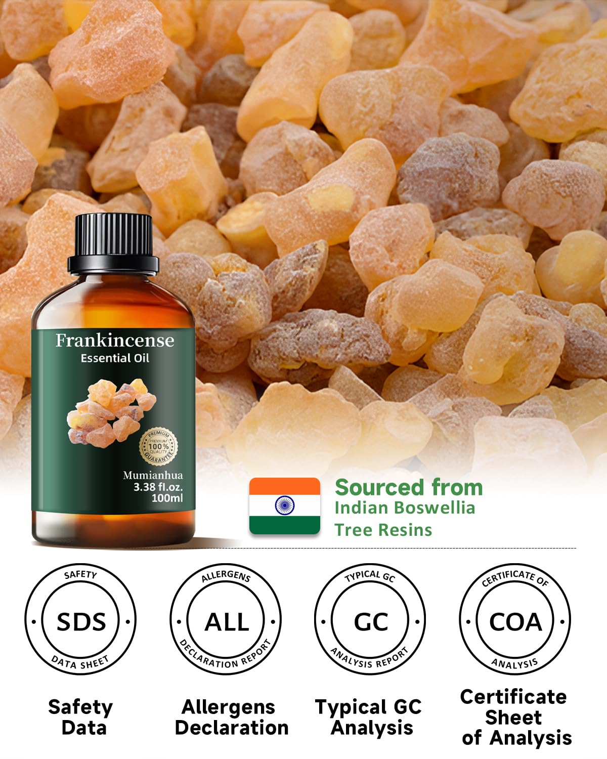 Mumianhua 100% Pure Frankincense Essential Oil – Therapeutic Grade