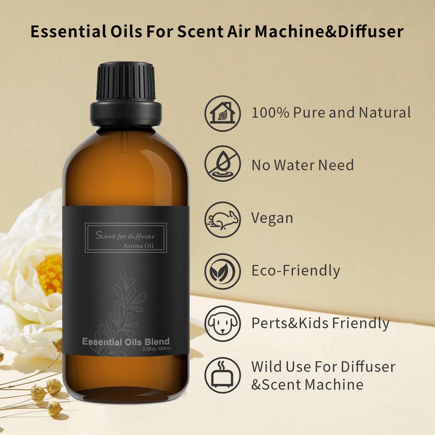 Aromatherapy Diffuser – Smart Scent Air Machine for Home (850ml) with Bluetooth App Control