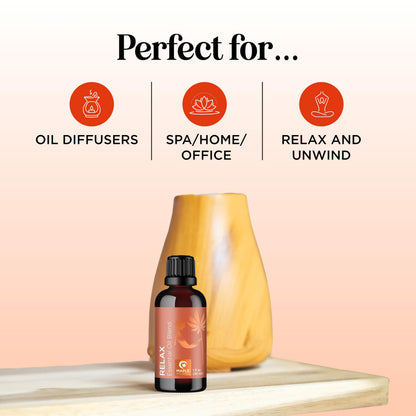 Relaxing Essential Oil Blend for Diffuser – Lavender, Geranium, Roman Chamomile & Ylang Ylang | Stress Relief Diffuser Oils