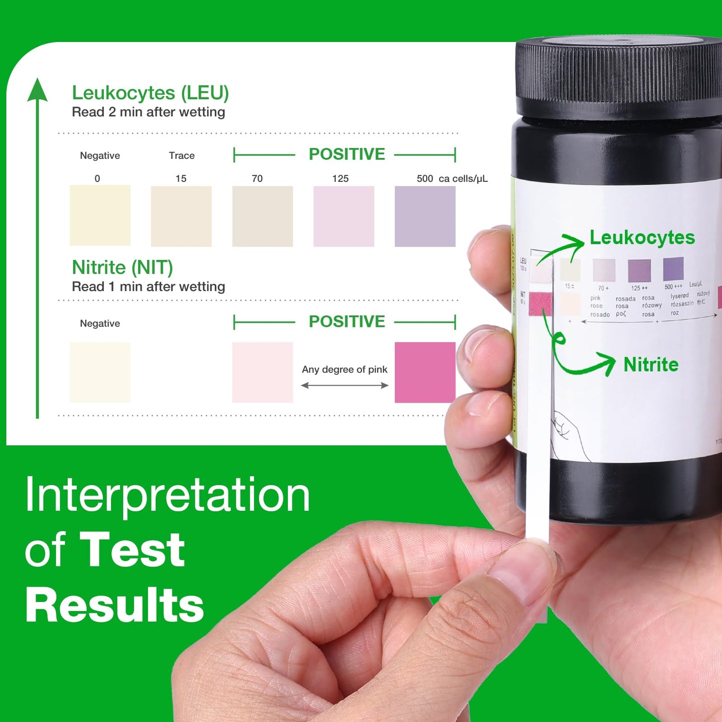 Easy@Home 50ct UTI Test Strips – At-Home Urinalysis for Women | Highly Accurate UTI Testing