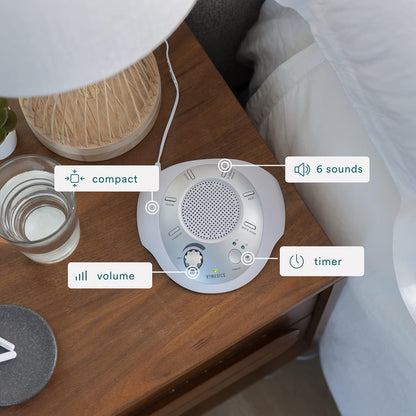 Homedics SoundSleep White Noise Machine – Portable Travel Companion with 6 Sounds