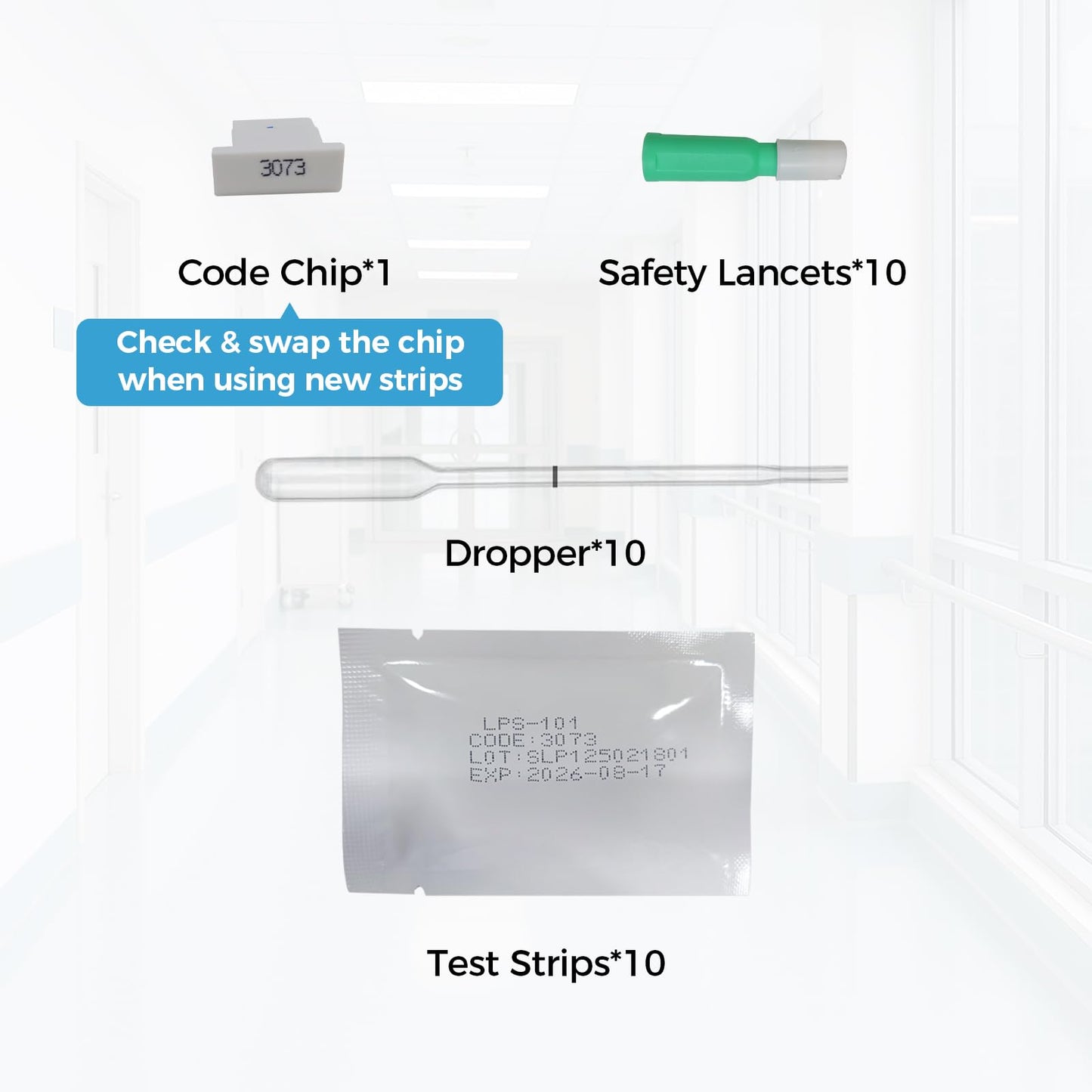 HOMEDSUN 10 Pack 4-in-1 Cholesterol Test Strips for HSLPM-102 | Lancets & Droppers (Analyzer Not Included)