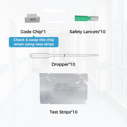 HOMEDSUN 10 Pack 4-in-1 Cholesterol Test Strips for HSLPM-102 | Lancets & Droppers (Analyzer Not Included)