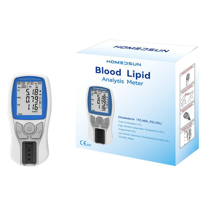 HOMEDSUN HSLPM-102 Portable Cholesterol Testing Kit – 4-in-1 Lipid Analyzer (TC/HDL/LDL/Triglycerides)