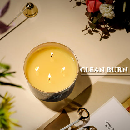 HomeLights 18oz Scented Candle – 4-Wick Tobacco Noir Aromatherapy for Home Decor & Gifts