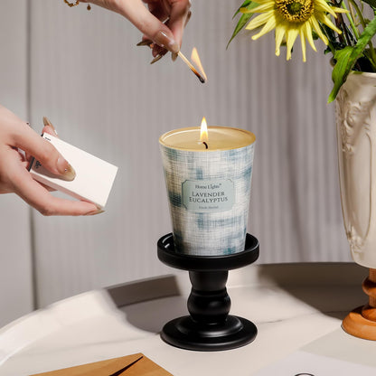 HomeLights Lavender Eucalyptus Soy Wax Candle 6.7oz | 1-Wick Aromatherapy & Scandinavian Minimalist Design